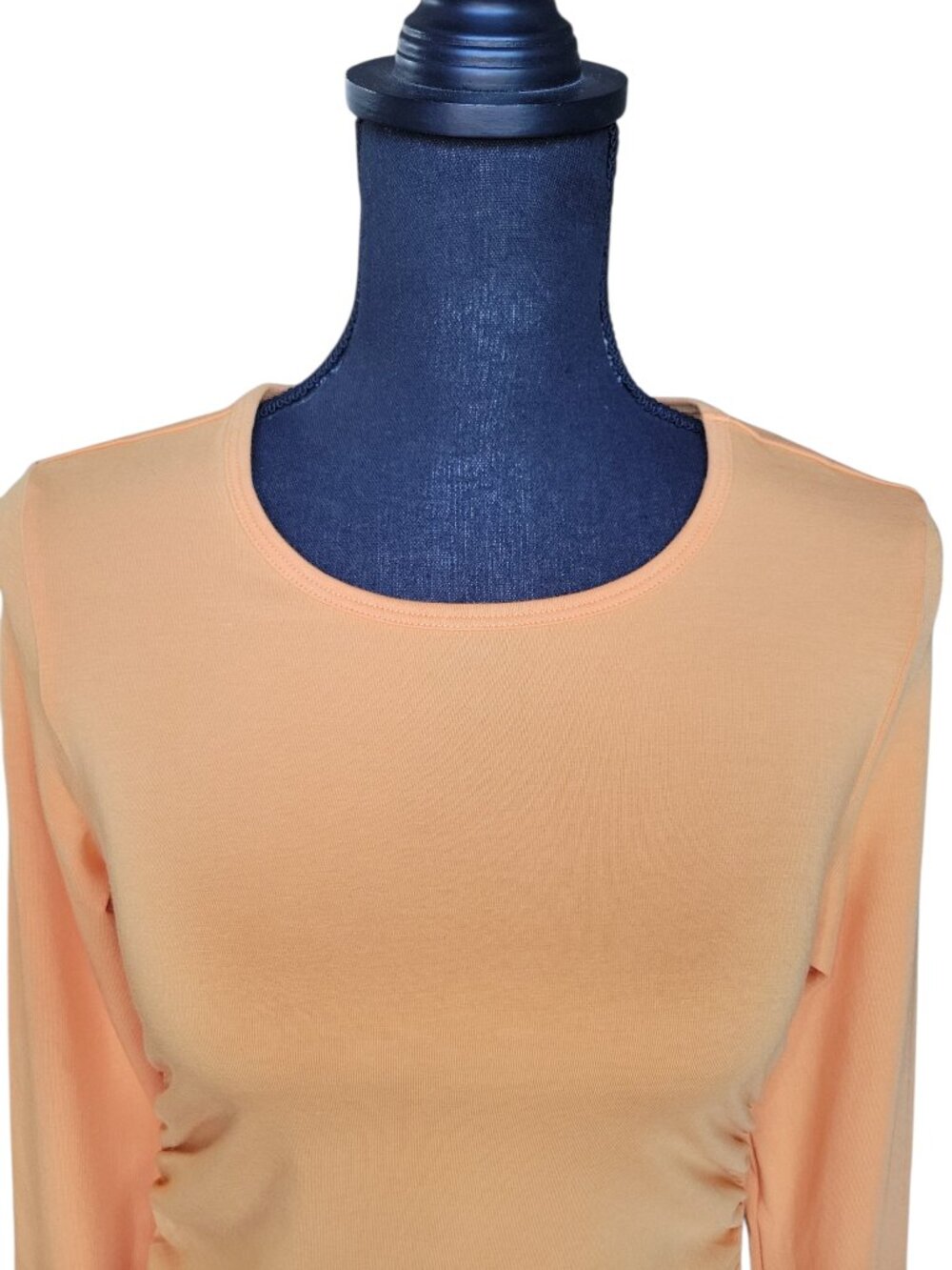 Anatomie Milly Ruched Long Sleeve Top in Tangerine Orange Women's Size S - Picture 4 of 8